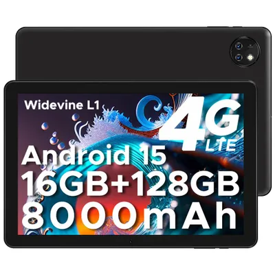 Produktbild von DOOGEE T10W Tablet Android 15, 10,1 Zoll, 4 GB RAM, 128 GB, 4G LTE, Schwarz