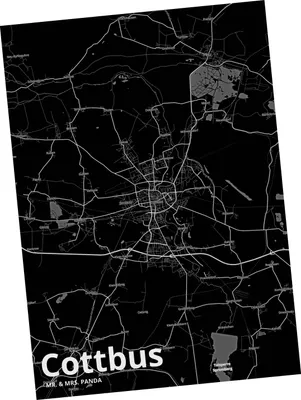 Produktbild von Mr. & Mrs. Panda Ansichtskarte Cottbus - Geschenk, Postkarten, Ansichtskarten, Fotokarte, Grußkarte, Stadt Dorf Karte Landkarte Map Stadtplan, Postkarte