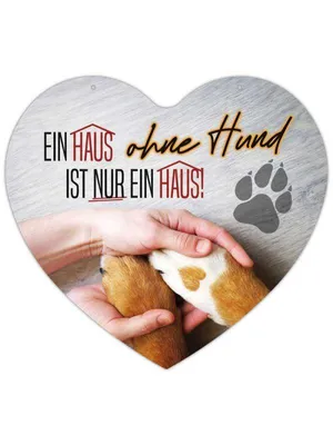 Produktbild von Herz Blechschild Haus ohne Hund HB021