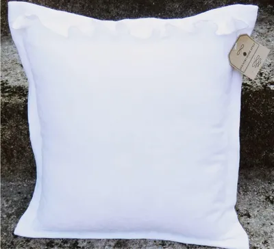 Produktbild von Kissen-Bezug 40x40 cm Vintage Jaquard Spitze Rüschen weiß Baumwolle