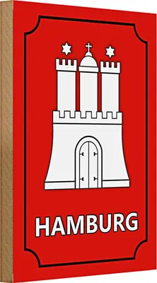 Produktbild von Holzschild Wappen 20x30cm Hamburg Bundesland