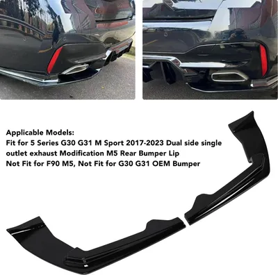 Immagine prodotto di 2 pezzi di splitter paraurti posteriore, nero lucido, migliorano l'aspetto, design sportivo per Serie 5 G30 G31 M Sport