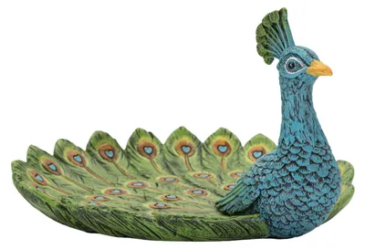 Produktbild von Dekortablett Pfauenform Polyresin 18x16x10 cm Multicolor Mauro Ferretti