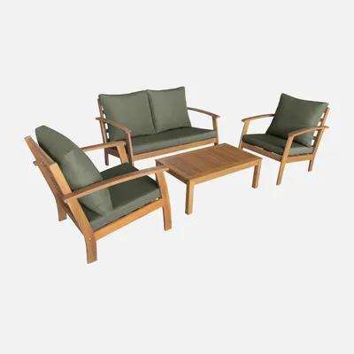 Produktbild von sweeek - Gartenlounge-Set für 4 Personen - Holzfarben