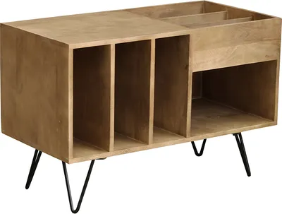 Produktbild von Miliboo - Sideboard für Schallplatten aus Mangoholz und Metall B 90 cm BOOGIE