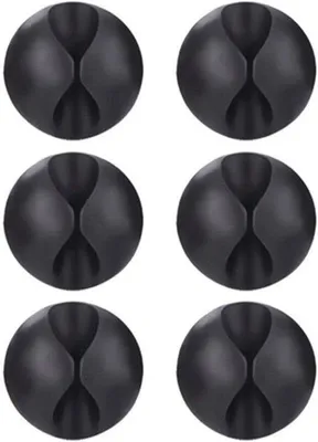 Produktbild von Famanu Kabelclips Set – 6 Stück zur Kabelorganisation, Schwarz