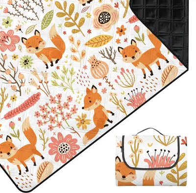Produktbild von Kinderdecke 200×200 cm Fuchs, wasserdicht, waschbar, Strand/Camping.