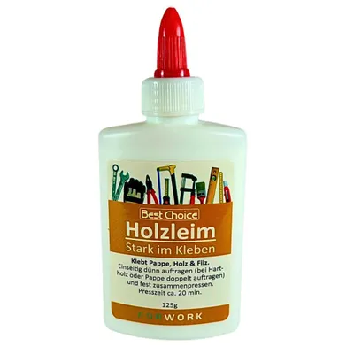 Produktbild von 1x Holzleim Holzkleber Weißleim 125g Werkstattkleber Kleber für Holz Pappe Bastelkleber Stark Haftend