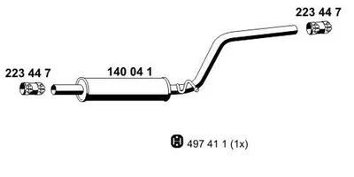 Produktbild von ERNST 140041 Mittelschalldämpfer Schalldämpfer für VW Caddy III Kombi (2KB, 2KJ, 2CB, 2CJ) Caddy III Kastenwagen (2KA, 2KH, 2CA, 2CH)