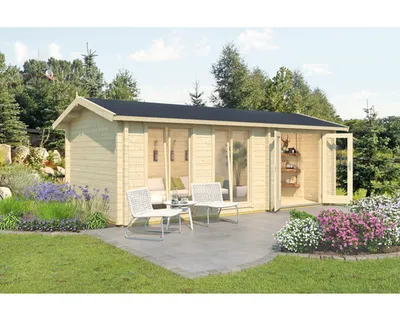 Produktbild von Gartenhaus Outdoor Life Shetland 2 inkl. Fußboden 660 x 346,8 cm natur