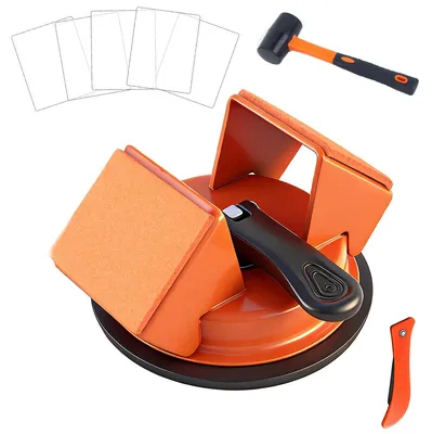 Produktbild von Fugenreparaturwerkzeug Set mit 45° Schlagfläche Fliesenheber und 5 Klebepads für Laminat Vinyl Boden Reparatur