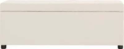 Obrázok produktu pre vidaXL Lavica s úložným priestorom 116 cm krémová Polyester