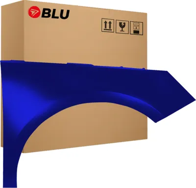 Zdjęcie produktu dla BLU Błotnik pasujący do Audi A1 8X LX5Q Prawy Niebieski ScubaBlau | 2000-2003 | Przedni Przód | Lakierowany | Gotowy do montażu | Stal