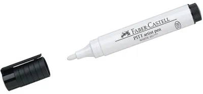 Produktbild von Faber-Castell 167601, Weiß, Weiß, Rund, Tinte auf Pigmentbasis, 2,5 mm, Kunststoff