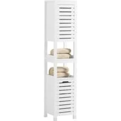 Obrázek produktu pro Koupelnová skříňka – vysoká – bílá – 34 x 161 x 30 cm