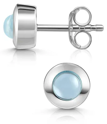 Produktbild von MATERIA by Matthias Wagner Blautopas Ohrstecker Silber 925 rund blau SO-207-Blautopas