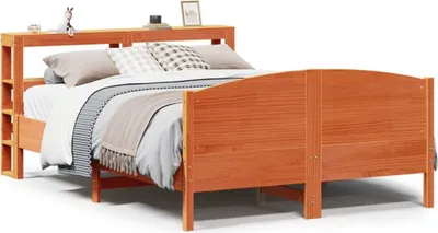 Produktbild von vidaXL Massivholzbett ohne Matratze Wachsbraun 120x190 cm Kiefernholz
