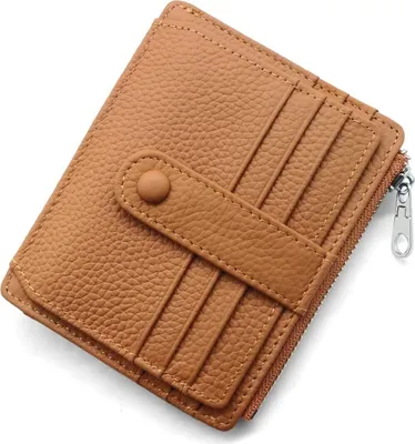Produktbild von Damen Herren Klein Echtes Leder Kreditkartenetui RFID Schutz Geldbeutel mit Münzfach, Mini Männer Portemonnaie 14 Kartenhalter Slim Geschenkbox