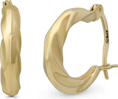 Produktbild von SuzanGold Ohrringe Damen Echtgold Twisted Huggies aus 375 Gelbgold