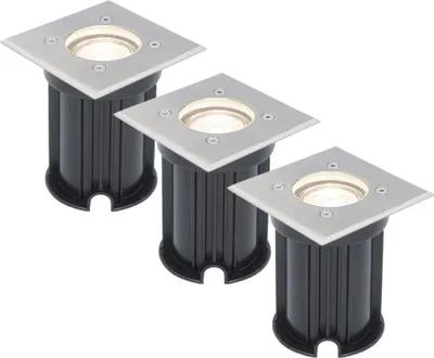 Image de HOFTRONIC - Spot LED au sol extérieur carré 4W 345lm 4000K inox IP65
