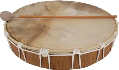 Produktbild von Flache Holztrommel, Handtrommel - 40 cm Deluxe, Braun, Musikinstrumente