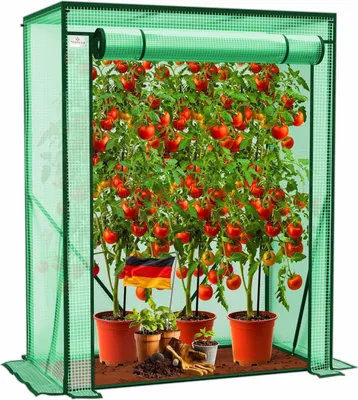 Produktbild von Tomatenfolie für Gewächshäuser – Kleines Gewächshaus – Pflanzenanbau – UV-beständig und wasserdicht – 100 x 50 x 150 cm – Grün