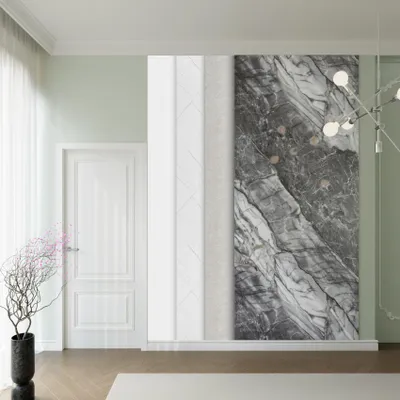 Produktbild von HEXIM Marmorplatten Optik 7 Stück 280x122cm Matt & Glänzend Kunststoff Innen & Außenbereich Granit Steinoptik - Badezimmer Wandpaneel Wasserfest (23,91 m² HMP04-Glänzend)