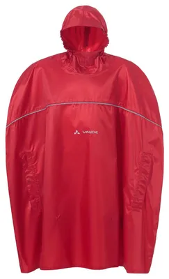 Produktbild von VAUDE Grody Regenponcho Kinder, Poncho, Uni, Kind, Lose Passform, Polyamid, Polyurethan (PU), Rot