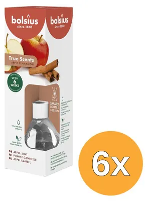 Zdjęcie produktu dla 6 sztuk dyfuzora zapachowego Bolsius True Scents, zapach jabłko i cynamon (60 ml)