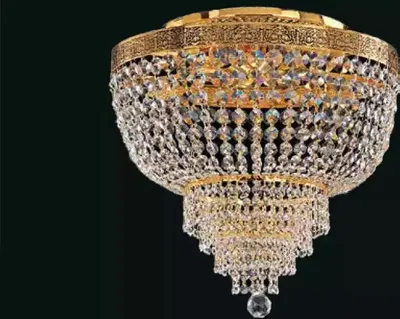 Image de Lustre Plafonnier de luxe or Plafonnier Lustre Cristal Art