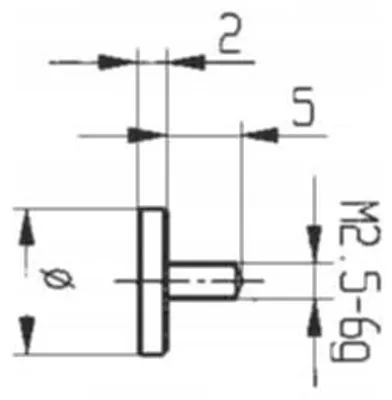 Image de Gimex 208.176 Embout de comparateur plat 20 mm M 2,5