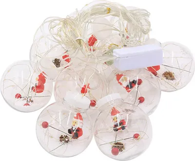 Zdjęcie produktu dla Globe String Lights Santa Style Powered Bezpieczne świąteczne lampki sznurkowe z PVC do domu Cafe Party