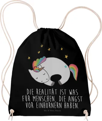 Produktbild von Mr. & Mrs. Panda Stoffbeutel Einhorn Nacht - Schwarz - Geschenk, Einhörner, Menschen, Freundin, Baumwollbeutel, Unicorn, Turnbeutel, wander rucksack, gymnastiktasche
