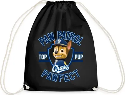 Produktbild von Spreadshirt Paw Patrol Chase Pawfect Turnbeutel, One size, Schwarz