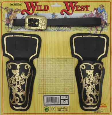 Produktbild von Kinder Cowboy Pistolen Doppel-Holster mit Gürtel