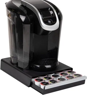 Productafbeelding van Famanu koffiepadschaal met een capaciteit van 30 pads - Organizer voor het aanrecht - 32,39 x 26,67 x 6,35 cm - Zwart
