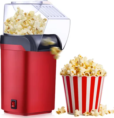 Produktbild von Popcornmaschine 1200W, Mini Heißluft Popcorn Maker, Öl- und Fettfrei, 2-Minuten-Zubereitung, One-Touch Bedienung für Zuhause & Filmabende