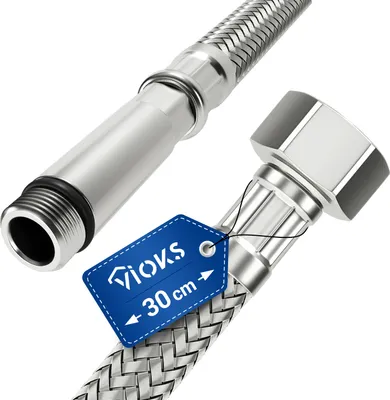 Produktbild von Flexschlauch 30 cm mit 1/2" Überwurfmutter und M10 Außengewinde für Sanitär
