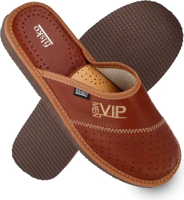 Produktbild von filsko® Urk - Hausschuhe Herren Naturleder atmungsaktiv Schuhpolster flexibel