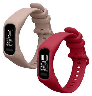 Produktbild von kwmobile 2x Uhrenarmband für Garmin vivosmart 5 / Smart 5 Armband - Fitnesstracker Band Set aus TPU Silikon - Ersatzarmband Smartwatch - Bordeaux