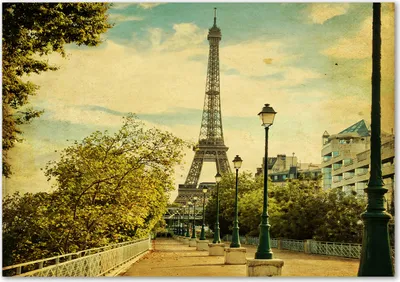 Produktbild von Tulup® Leinwandbild - 100x70 cm - Wandkunst - Drucke auf Leinwand - Leinwanddruck  - Sehenswürdigkeiten & Architektur - Gelb - Eiffelturm Paris