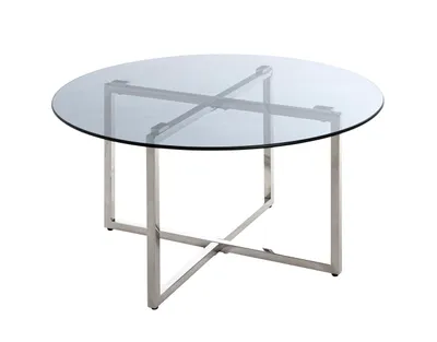 Produktbild von HAKU Beistelltisch Couchtisch edelstahl, grau - Edelstahl, Sicherheitsglas 8 mm, B/H/T: 75x40x75 cm
