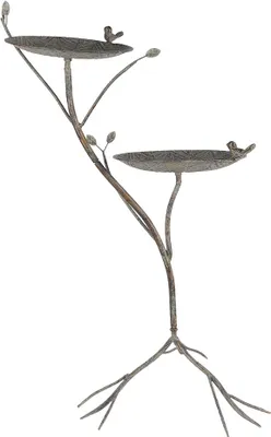 Immagine prodotto di Mangiatoia per uccelli Clayre & Eef 38x43x78 cm Verde Marrone Metallo