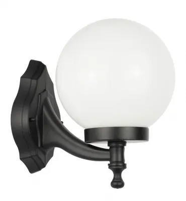 Obrázek produktu pro Zahradní nástěnná lampa koule bílá nebo kouřová 20 cm 1xE27 černá IP43 SU-MA KULE K 3012/1/K 200