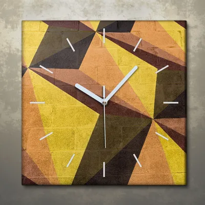 Produktbild von Wohnzimmer Leinwand Uhr Geräuschlos Küche 30x30 Geometrisch, Abstrakt, Textur, weiße Zeiger