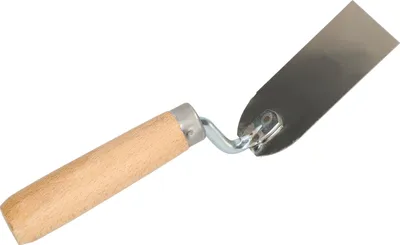 Zdjęcie produktu dla KOTARBAU® Kielnia murarska ze stali nierdzewnej 100 mm x 50 mm z drewnianym uchwytem Kielnia tynkarska Kielnia tynkarska Kwadratowa kielnia tynkarska Niezbedna do prac murarskich