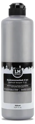 Produktbild von LM-Kreativ Badewannenlack 3in1 500 ml, Silber wie Chrome – 2K-Lack mit Aktivator für Badewanne, Dusche, Waschbecken & Fliesen, hochdeckend