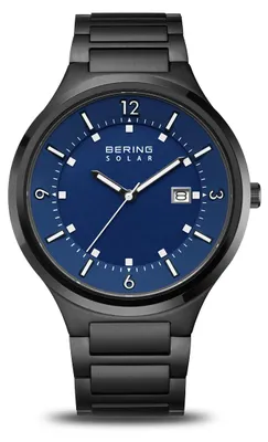 Produktbild von Bering Herren Armbanduhr 14442-727 Slim Solar Edelstahl schwarz