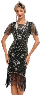 Produktbild von Viloree VILOREE 1920s Kleid Damen Flapper Charleston Kleid Gatsby Pailletten Coc