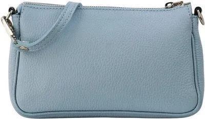Obrázek produktu pro Malá kožená taška přes rameno 23 x 13 cm, světle modrá